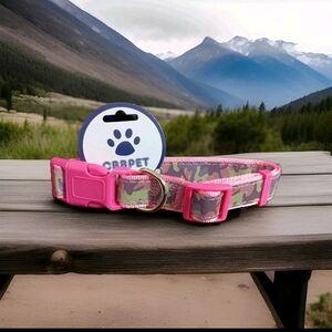 Reflective Cat/Dog Collar Pink Camo print Size M By CBBPET
